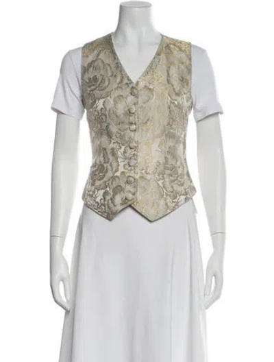 Pre-owned Dolce & Gabbana Silk Printed Vest In Black