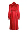 Dolce & Gabbana Silk Satin Shirt Dress With Pussy-bow