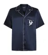Dolce & Gabbana Blue Silk Short Sleeve Shirt