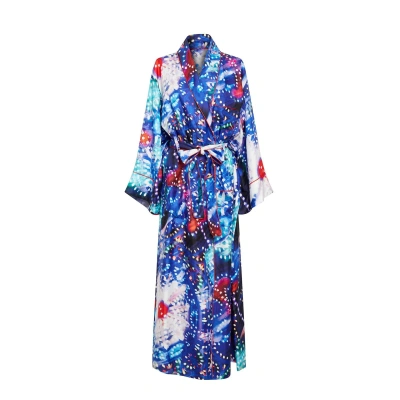Dolce & Gabbana Silk Robe In Blue