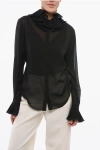 Dolce & Gabbana Ruffled Detailing Semi-sheer Blouse