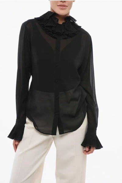 DOLCE & GABBANA SILK RUFFLED BLOUSE
