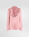 Dolce & Gabbana Blush Pink Silk Blouse With A Soft Neckline