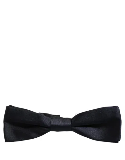 Dolce & Gabbana Silk Satin Bow Tie In Black