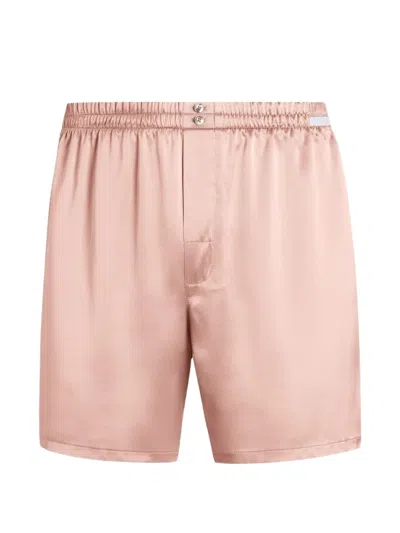 Dolce & Gabbana Silk Satin Boxer Shorts In Pink