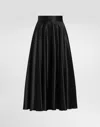 Dolce & Gabbana Silk Satin Calf-length Circle Skirt In Black