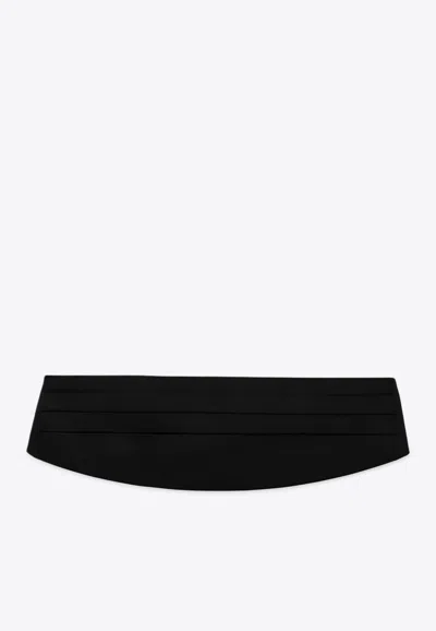 Dolce & Gabbana Silk Satin Cummerbund In Black