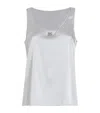 Dolce & Gabbana Satin Tank Top With Dg Logo Pin