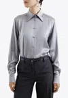 Dolce & Gabbana Silk Satin Shirt In Gray