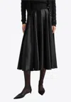 Dolce & Gabbana Silk Satin Midi Flared Skirt In Black