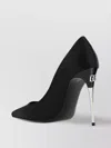 Dolce & Gabbana Silk Satin Pointed Toe Pumps With Transparent Stiletto Heel