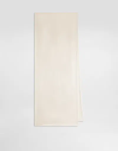 Dolce & Gabbana Silk Satin Scarf In Neutral
