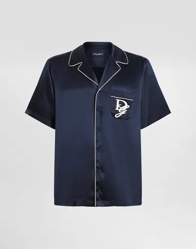 DOLCE & GABBANA SILK SATIN SHIRT WITH LOW