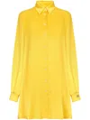 Dolce & Gabbana Silk Satin Shirt In Yellow