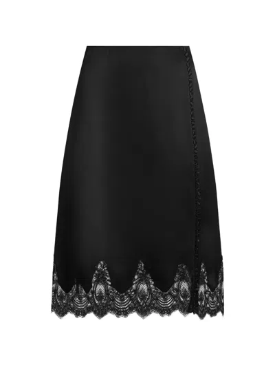 Dolce & Gabbana Silk Satin Skirt In Black