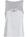 Dolce & Gabbana Satin Tank Top With Dg Logo Pin