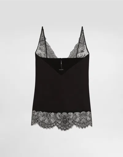 Dolce & Gabbana Silk Satin Top In Black