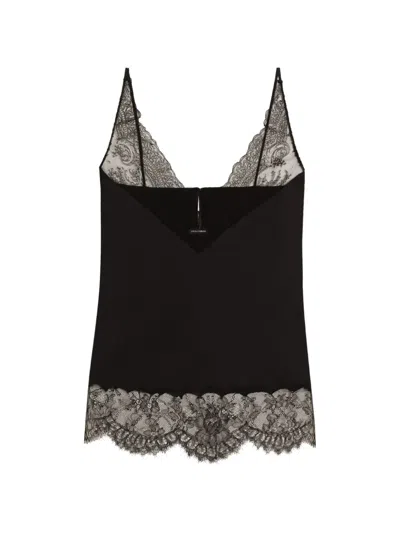 Dolce & Gabbana Silk Satin Top In Black