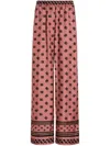 Dolce & Gabbana Silk Satin Jacquard Pajamas With Full Dg Logo In Rosa
