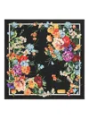 Dolce & Gabbana Square Scarf With Floral Print In Black