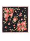 Dolce & Gabbana Women Multicolor Silk Square Scarf With All-over Floral Motif And Logo On The Front In Black