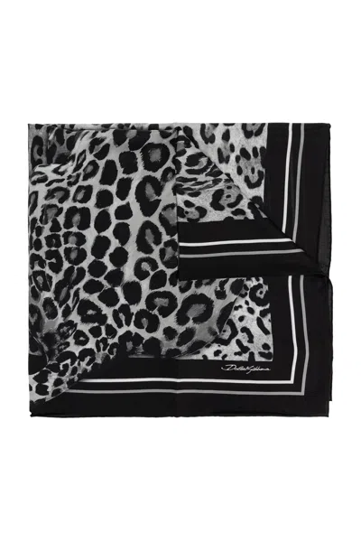 Dolce & Gabbana Silk Scarf In Brown