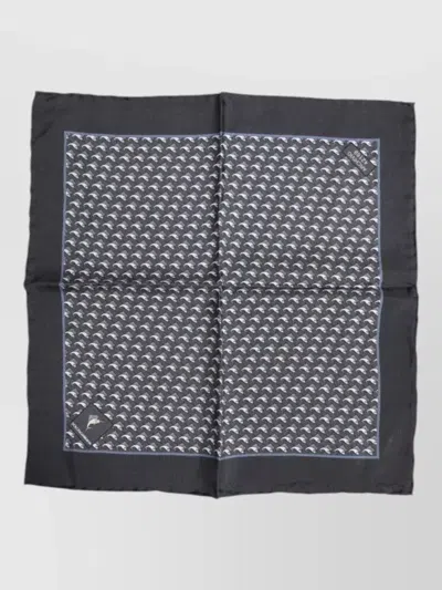 Dolce & Gabbana Silk Scarf Square Shape Patterned Design In Black
