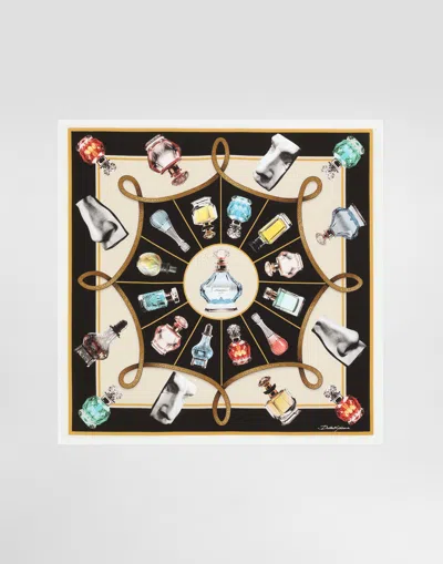 Dolce & Gabbana Silk Scarf With Perfume Print