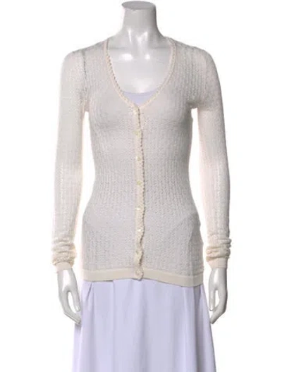 Pre-owned Dolce & Gabbana Silk Scoop Neck Sweater In Neutral
