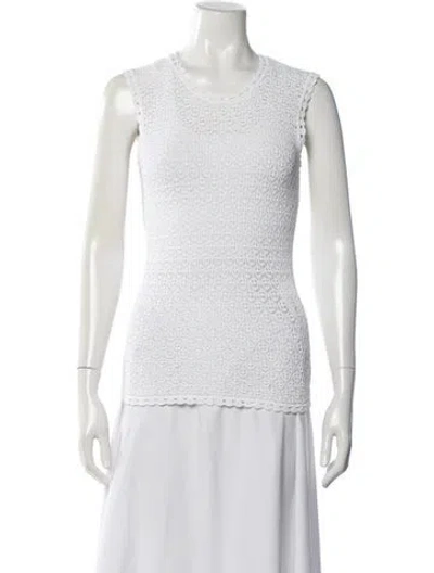 Pre-owned Dolce & Gabbana Silk Scoop Neck Sweater In White