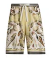 Dolce & Gabbana Silk Shell Print Shorts In Multi