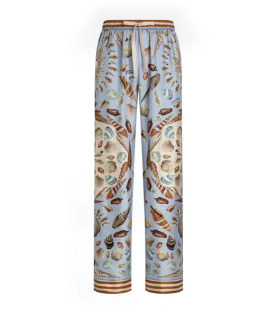 DOLCE & GABBANA SILK SHELL PRINT TROUSERS