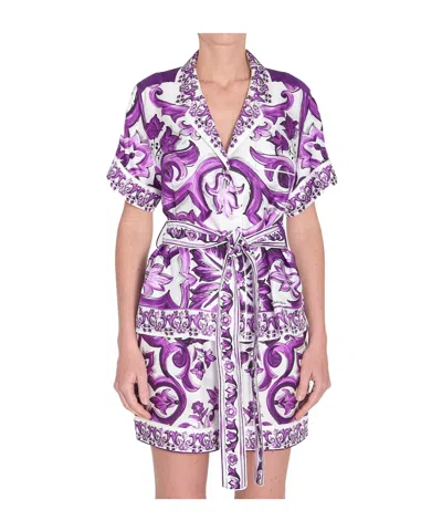 DOLCE & GABBANA DOLCE  GABBANA MAJOLICA PRINTED SHORT-SLEEVED SHIRT