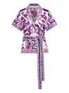 Dolce & Gabbana Majolica Print Silk Twill Shirt Women