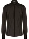 Dolce & Gabbana Silk Chiffon Shirt With Satin Details