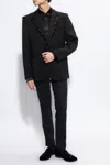 Dolce & Gabbana Silk Satin Martini-fit Shirt In Black