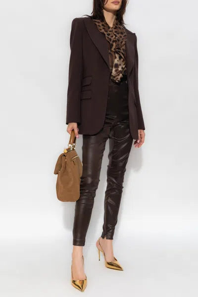 Dolce & Gabbana Silk Shirt In Brown
