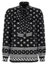 Dolce & Gabbana Silk Shirt With Bow Tie Detail In Multicolor