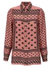 Dolce & Gabbana Silk Shirt With Collared Neck And Long Sleeves In Pink