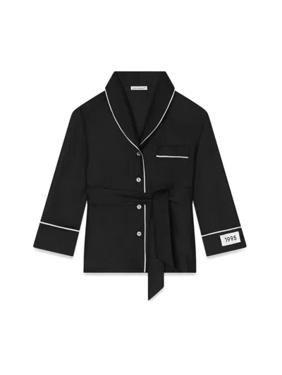 Dolce & Gabbana Silk Shirt Robe Shirt Robe In Black