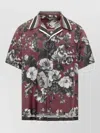 Dolce & Gabbana Bouquet Fiori Short Sleeve Notched Collar Shirt In Red