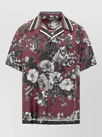 DOLCE & GABBANA SILK FLORAL-PRINT SHIRT