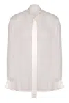 Dolce & Gabbana White Silk Long Sleeves Collared Shirt Top In White