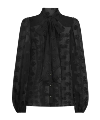 Dolce & Gabbana Logo-jacquard Shirt In Black