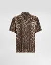 Dolce & Gabbana Leopard-print Silk Bowling Shirt In Print
