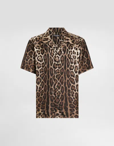 DOLCE & GABBANA SILK SHIRT WITH LEOPARD PRINT