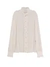 Dolce & Gabbana Silk Crewneck Long-sleeved Shirt In Neutral