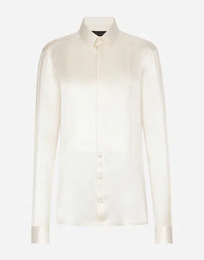 DOLCE & GABBANA SILK SHIRT WITH SHIRT FRONT