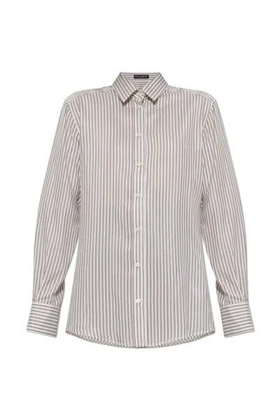 Dolce & Gabbana Silk Shirt With Striped Pattern In Multi
