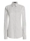 Dolce & Gabbana Silk Shirt With Striped Print Clothing In White